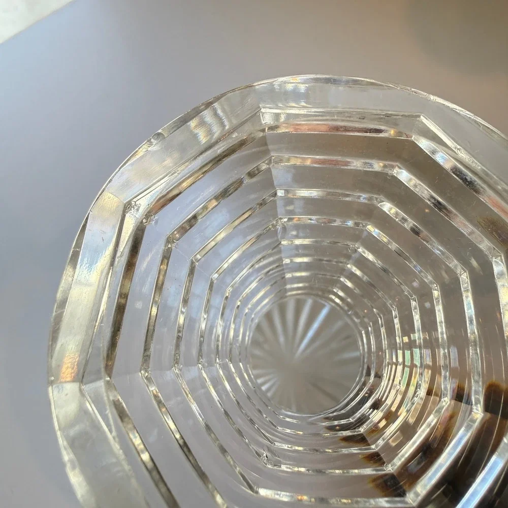 Antique American Brilliant Cut Crystal Decanter Starburst Diamond Pattern